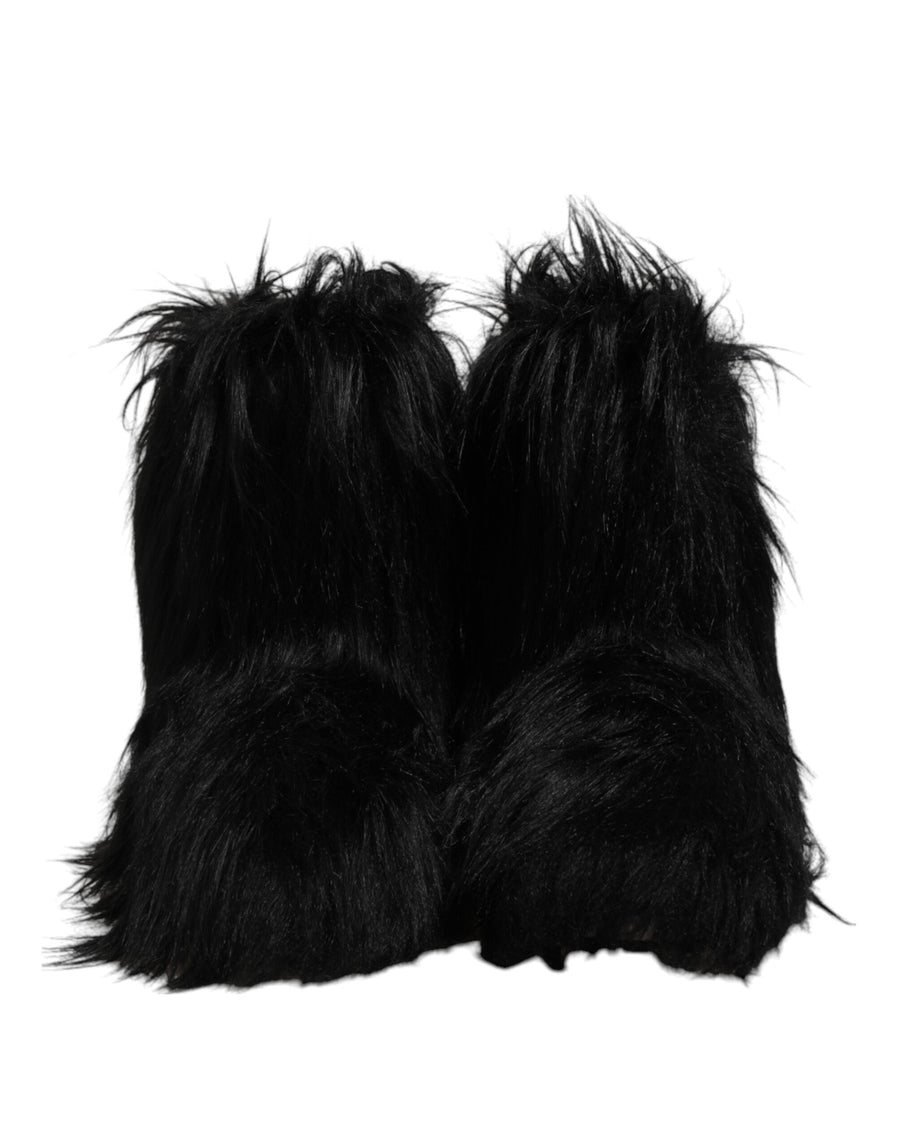 Dolce & Gabbana Faux fur boot in black