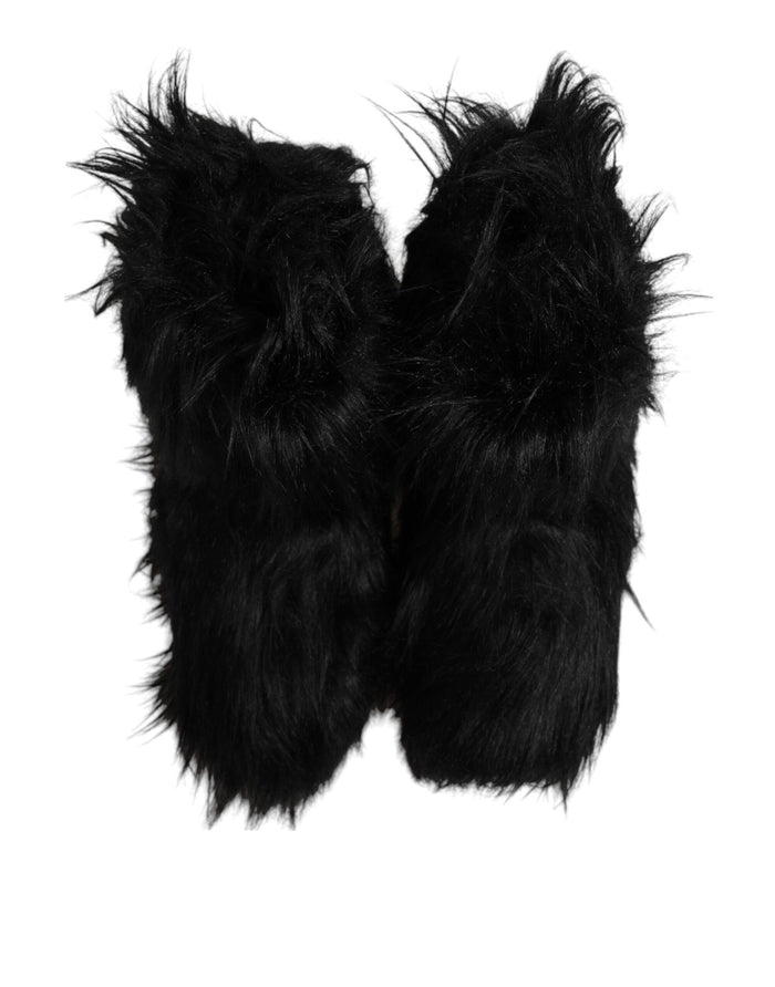 Dolce & Gabbana Faux fur boot in black — view 2