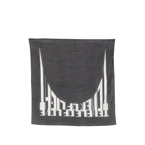 Square Cotton Scarf With Graphic Print Black/white
