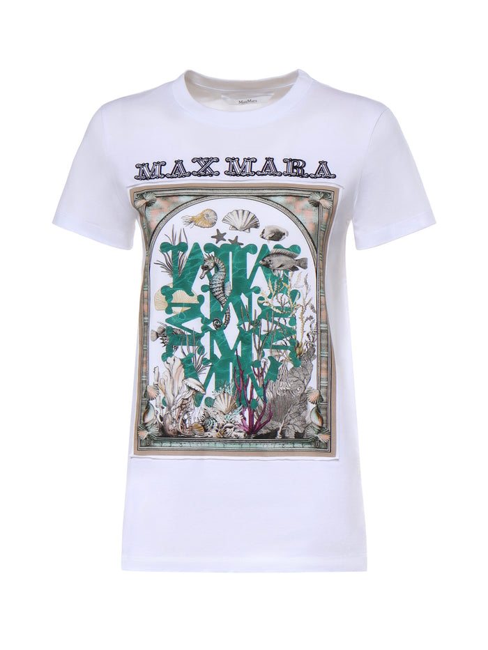 Max Mara Top Optical White A Maglia Cotone T-shirts And Polos
