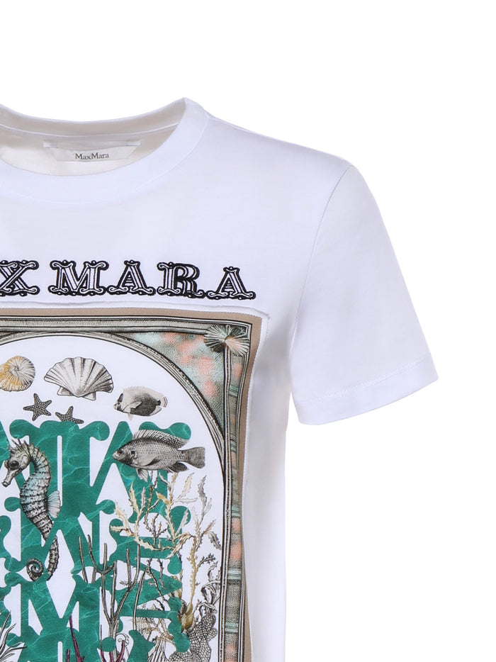 Max Mara Top Optical White A Maglia Cotone T-shirts And Polos