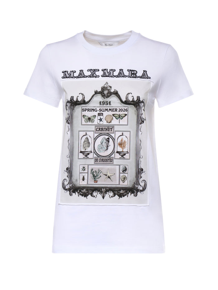 Max Mara Top Optical White A Maglia Cotone T-shirts And Polos