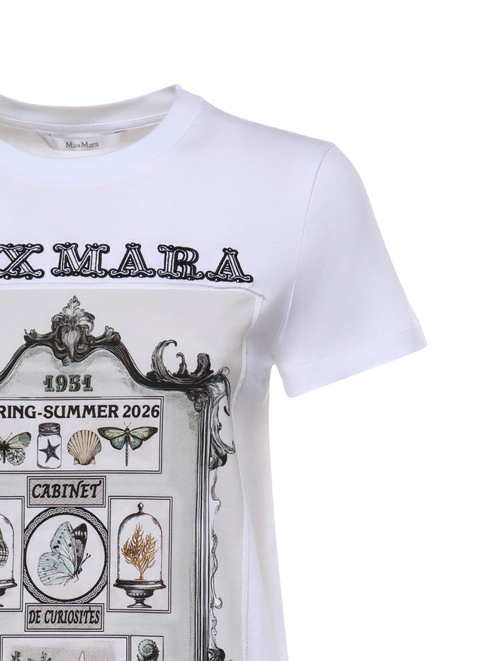 Max Mara Top Optical White A Maglia Cotone T-shirts And Polos