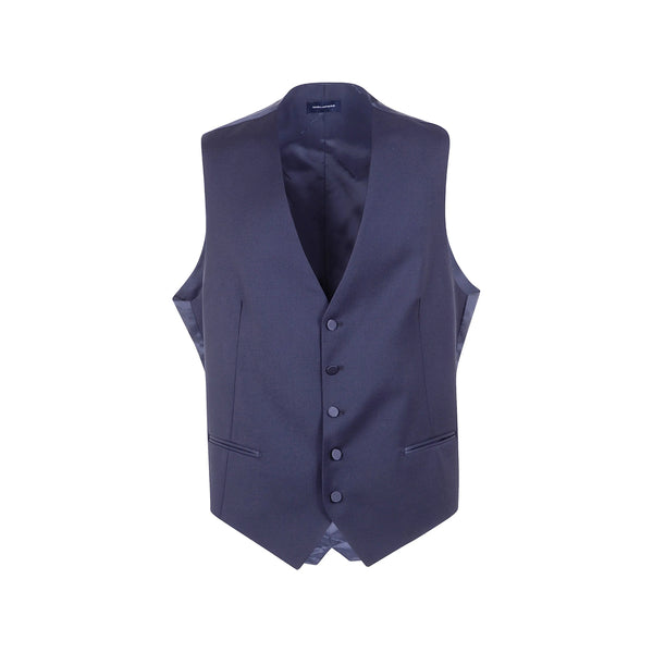 Wool V-Neck Waistcoat Blue Waistcoats & Gilets