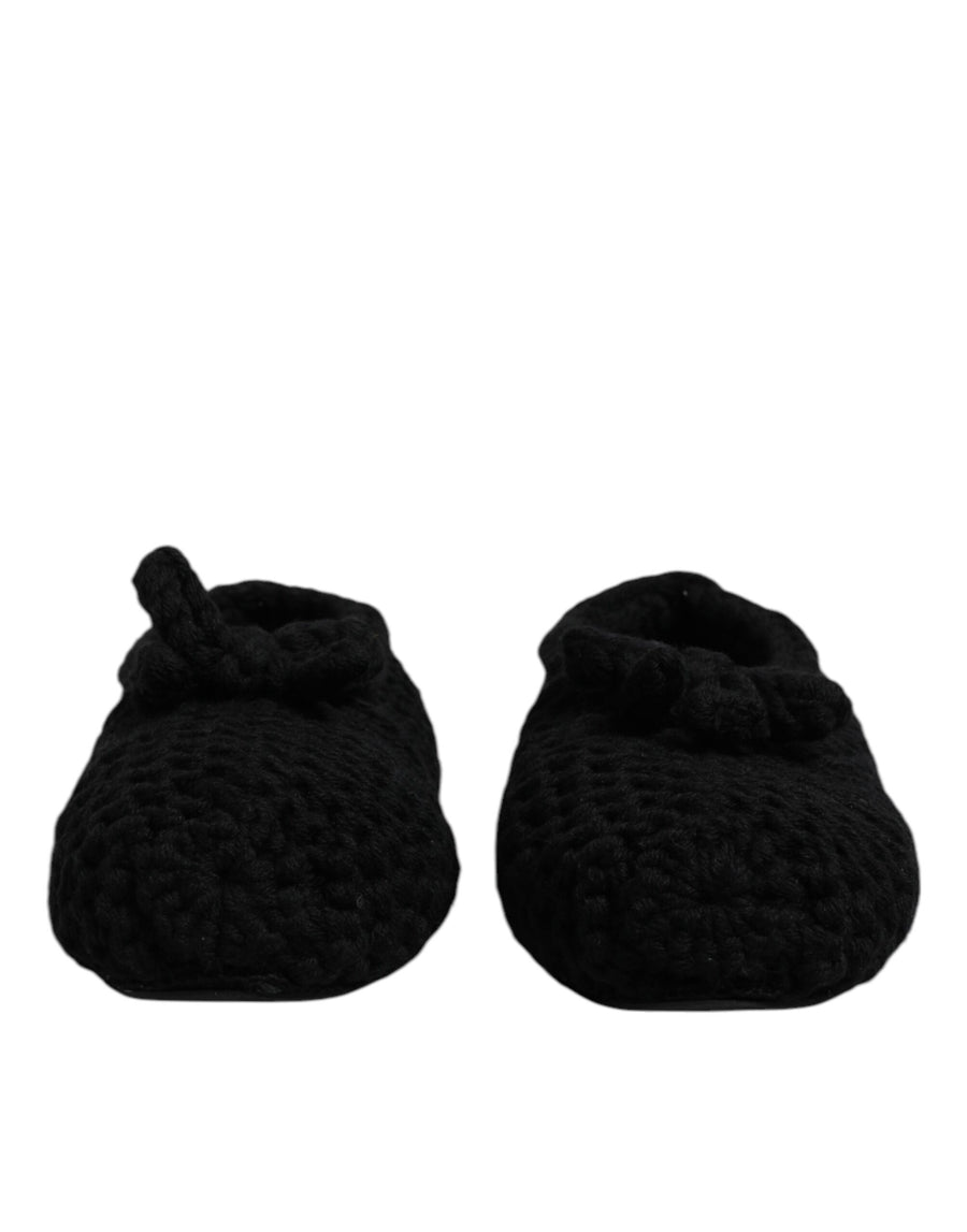 Dolce & Gabbana 100% Wool ballerina flat in black