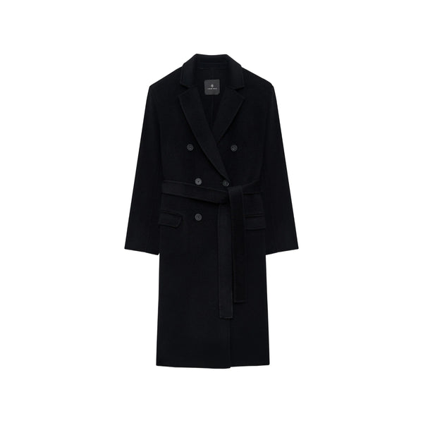 Double-Breasted Sana Wool-Cashmere Coat Black Double Breasted & Peacoats