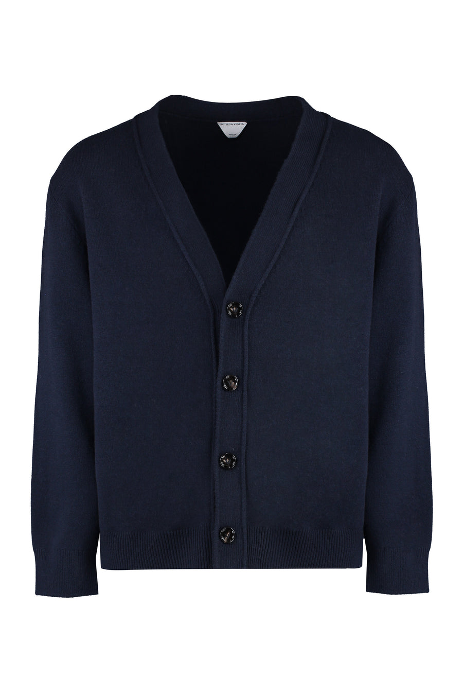 Cashmere Cardigan With Leather Details Blue Cardigans