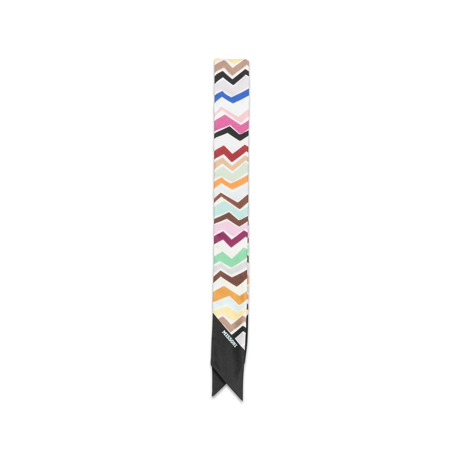 Silk Scarf Zig-Zag White Scarfs