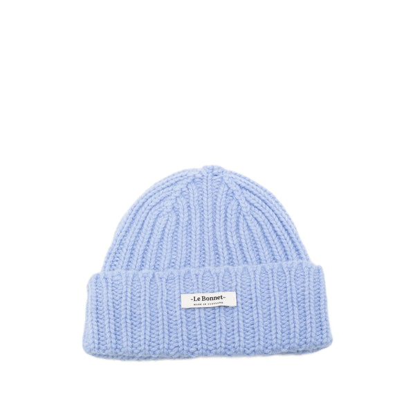 Beanie Hat Blue Wool Blend Lambswool