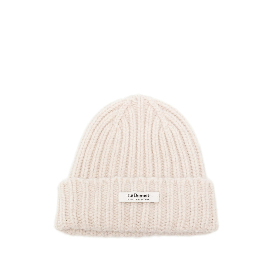 Knit Beanie Hat Neutrals Lambswool