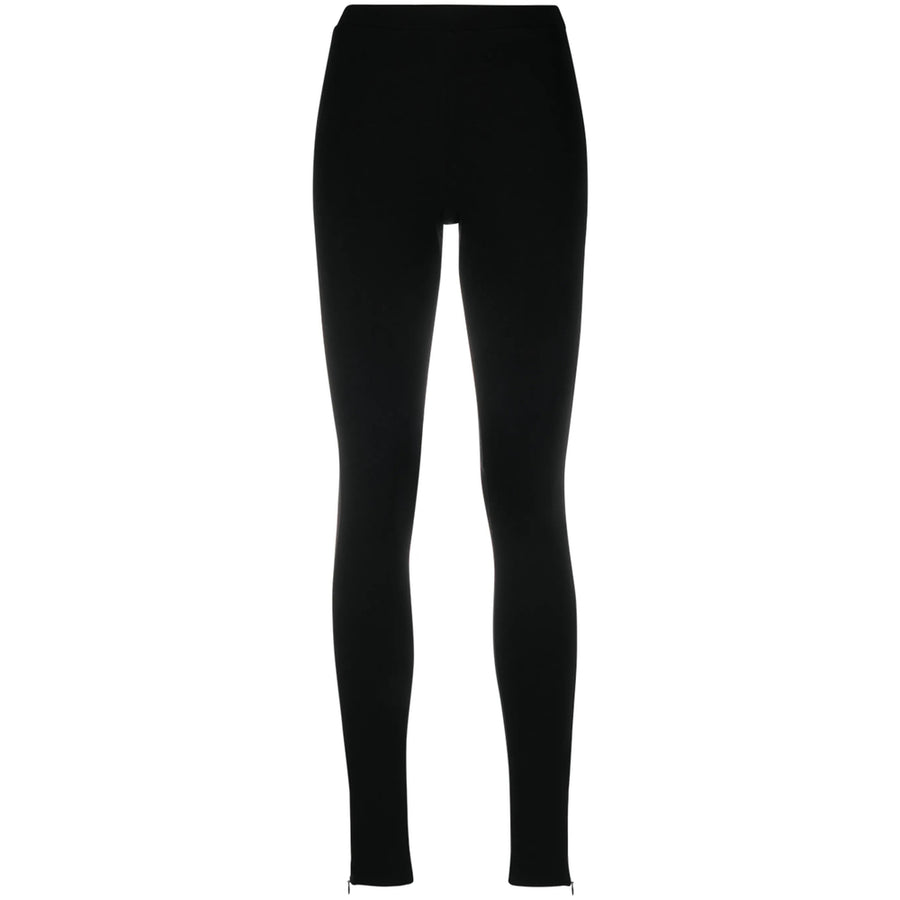 Slim Fit Black Leggings Viscose Trousers
