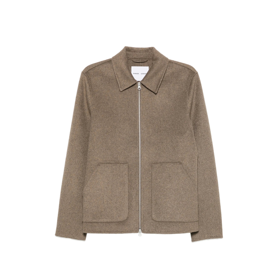 Shirt Jacket Sapaulo Brown Melange Recycled Wool