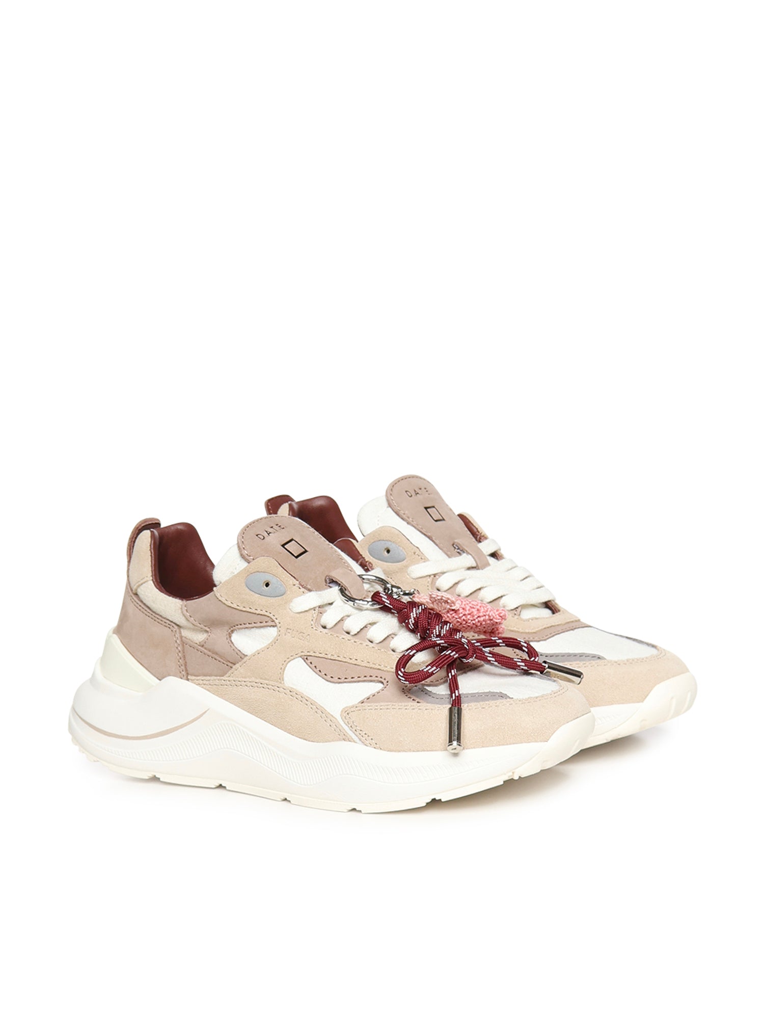 D.a.t.e. Sneakers White Beige Textile (li) + Cow Leather
