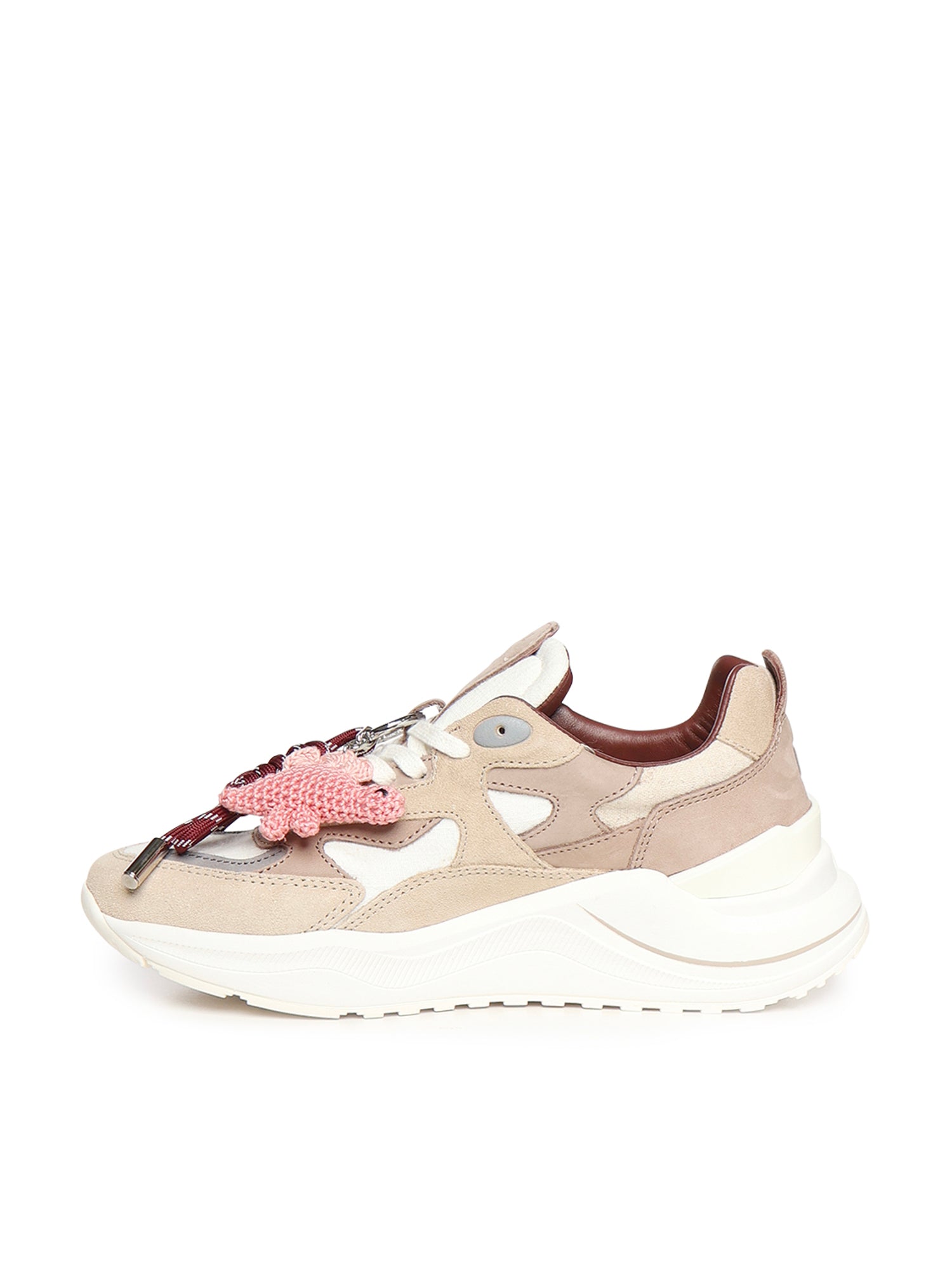 D.a.t.e. Sneakers White Beige Textile (li) + Cow Leather