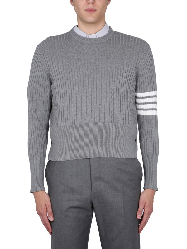 4-Bar Stripe Jersey Grey Cotton Jumpers