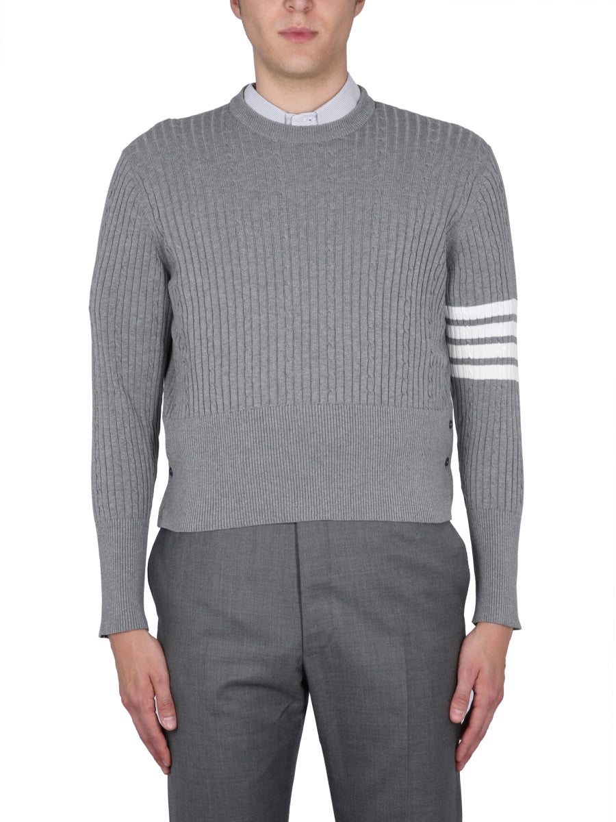 4-Bar Stripe Jersey Grey Cotton Jumpers