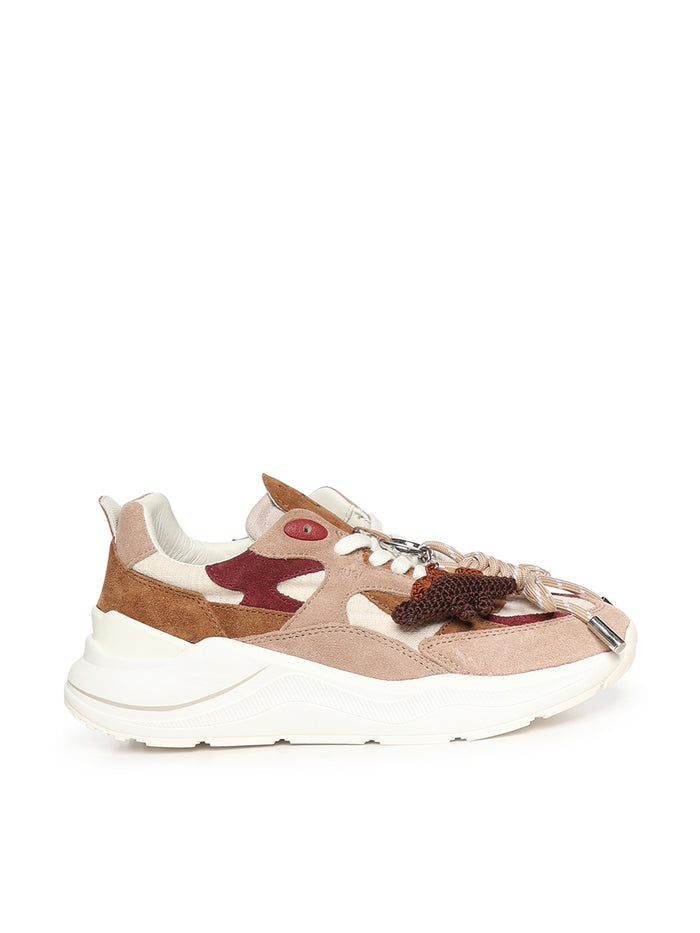 D.a.t.e. Sneakers Beige Textile (li) + Cow Leather