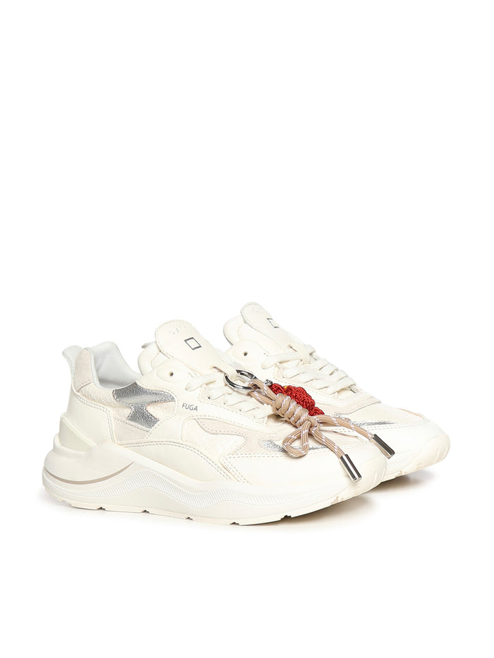 D.a.t.e. Sneakers Ivory Goat Leather + Cow