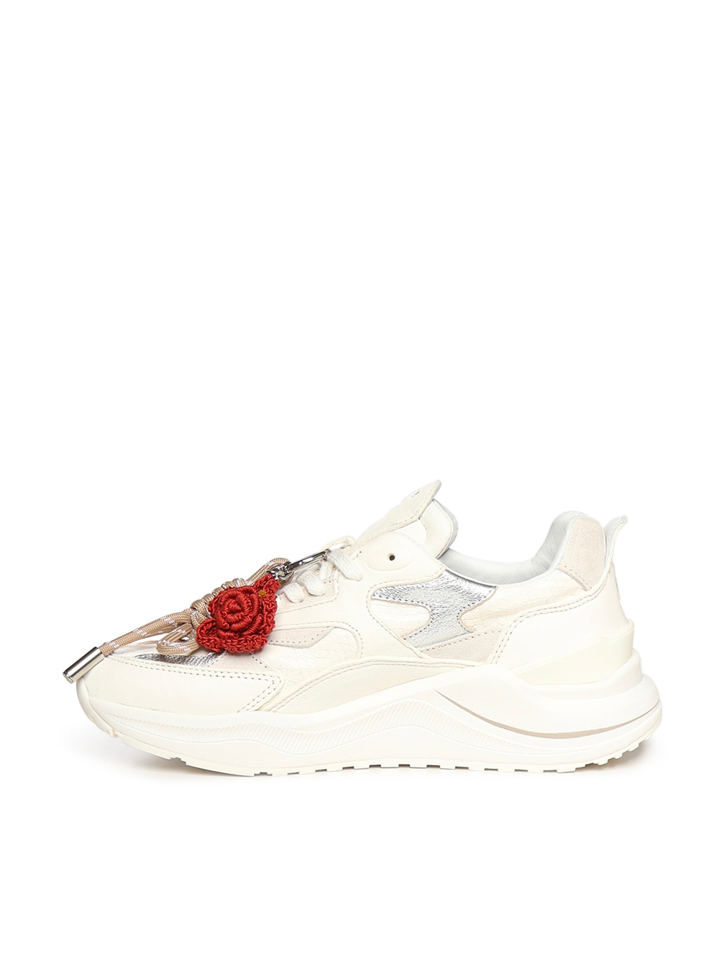 D.a.t.e. Sneakers Ivory Goat Leather + Cow