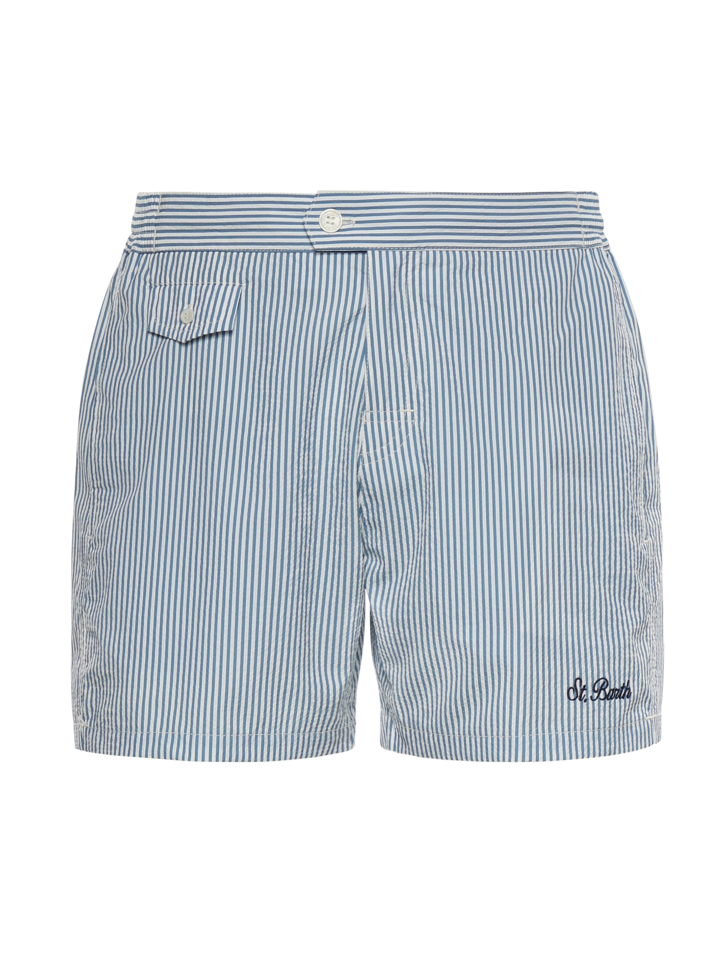 Mc2 Saint Barth Sea Clothing Light Blue/white Pl Pa