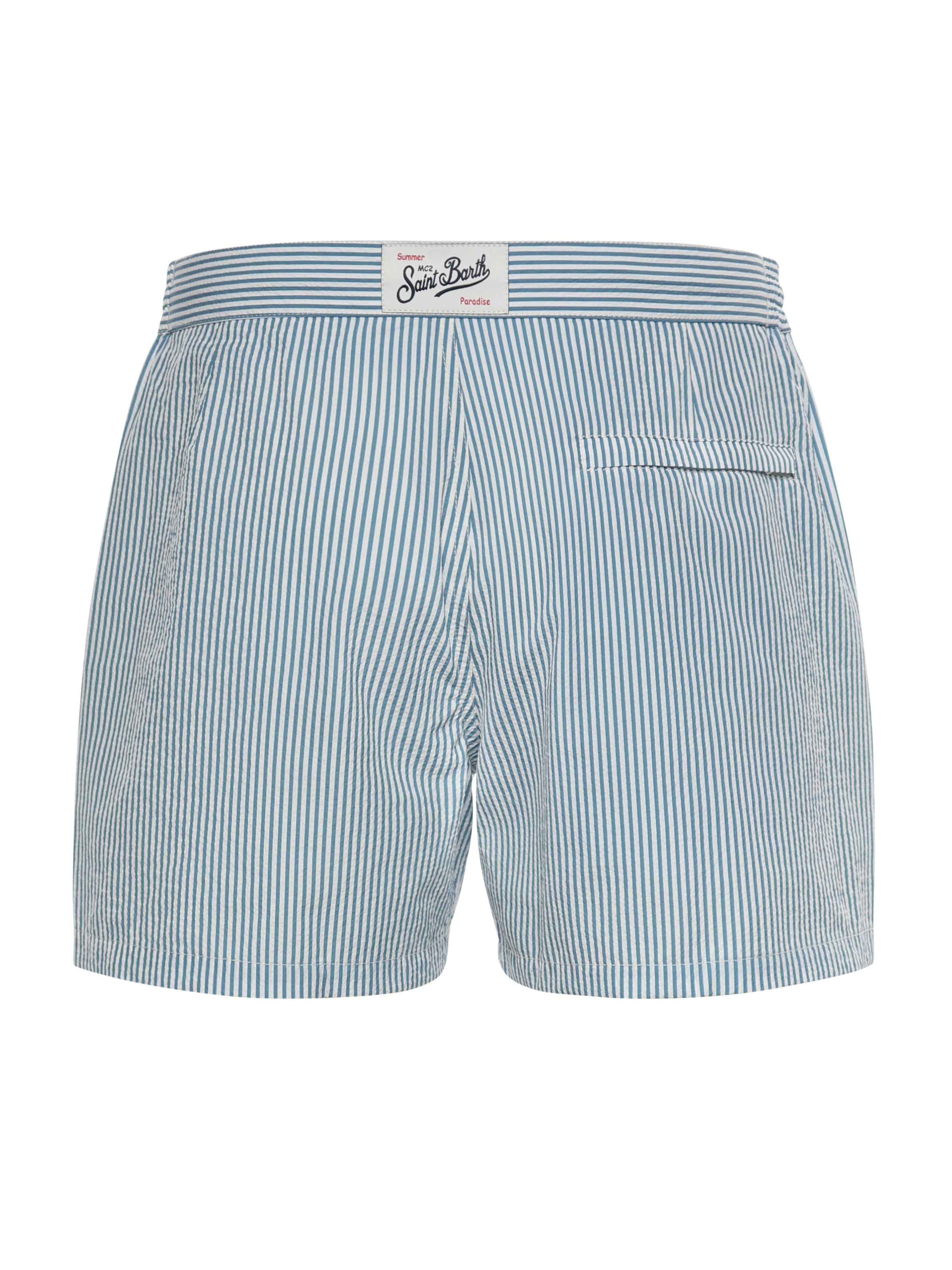 Mc2 Saint Barth Sea Clothing Light Blue/white Pl Pa