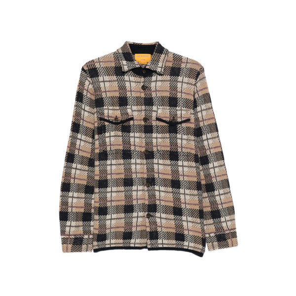 Knit Sweater Plaid Work Neutrals/black Cashmere Shirt