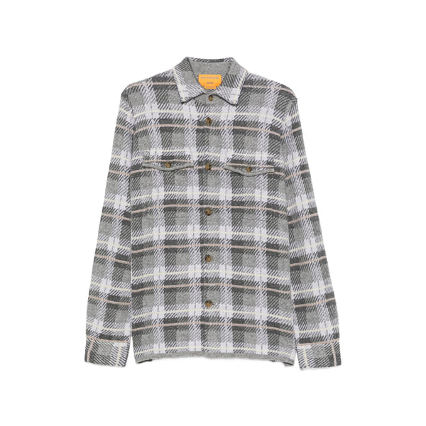 Cashmere Plaid Work Sweater Grey-White Grey/white Shirt