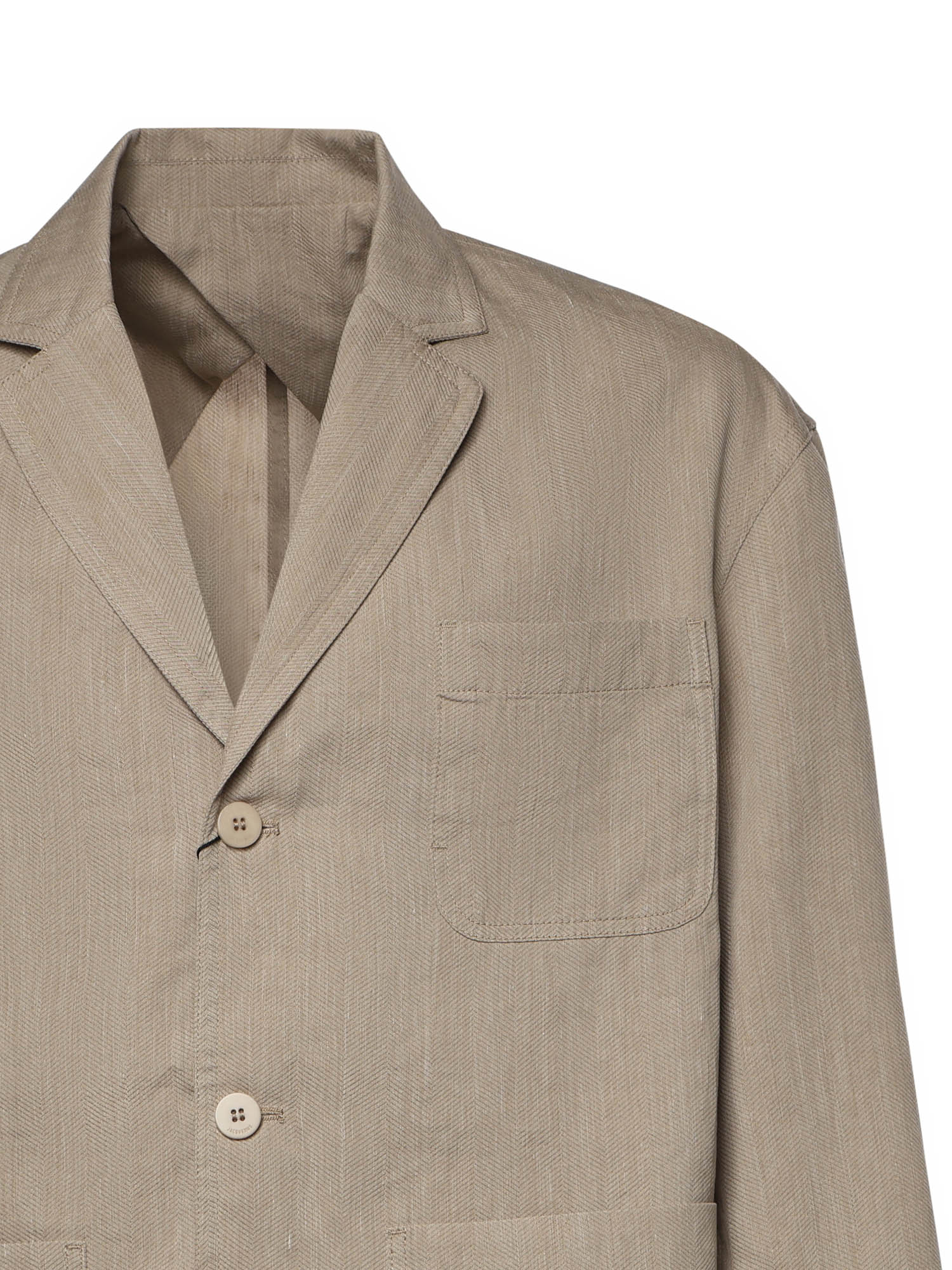 Jacquemus Jackets Beige Viscose Cotton Linen