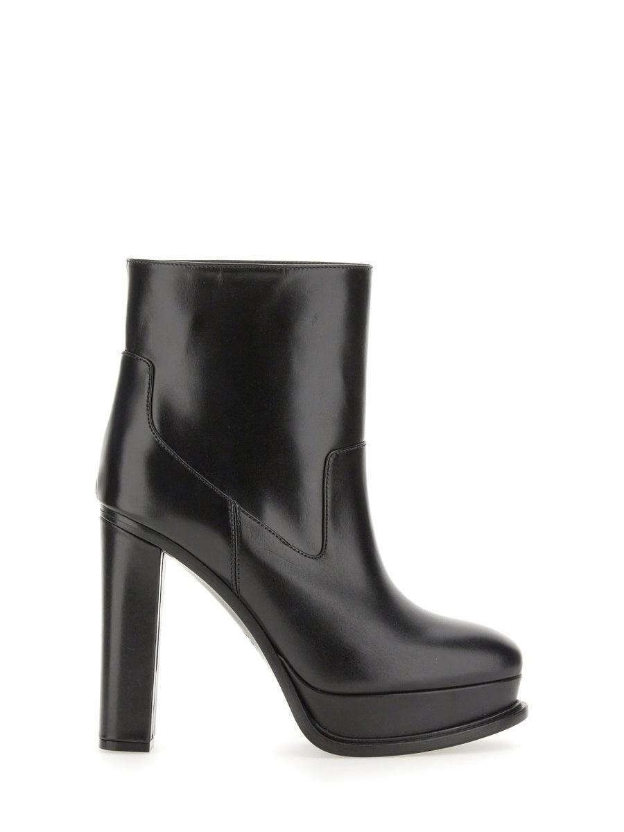 Platform Boots Black Leather