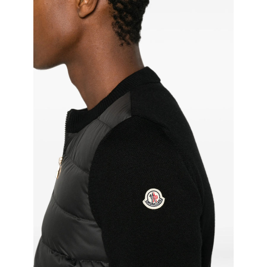 Black Padded High-Collar Jacket & Down