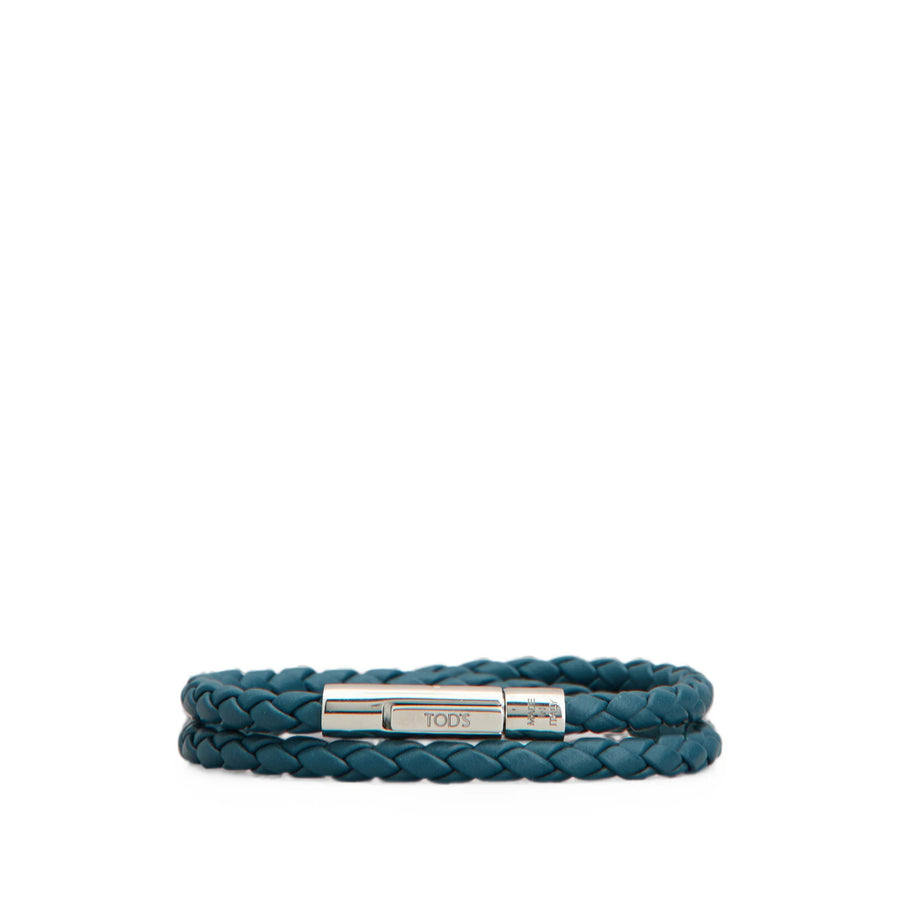Woven Leather Mycolors Bracelet Blue/silver Calf Bracelets