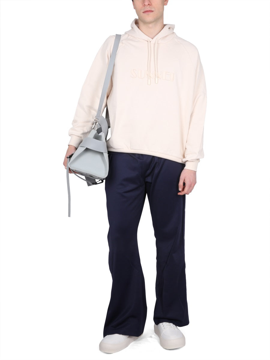 Cotton Drawstring Hooded Sweatshirt Beige Sweatshirts