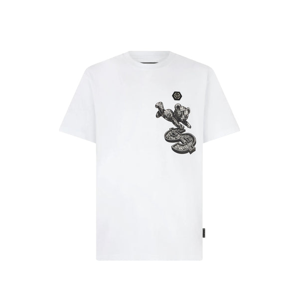 T-Shirt White Teddy Dollar Patch Cotton T-shirts And Polos