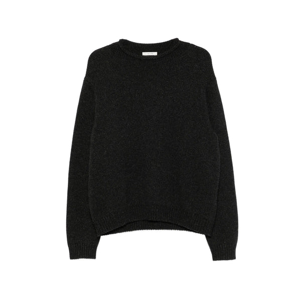 Ribbed Cashmere Knit Sweater Grey
