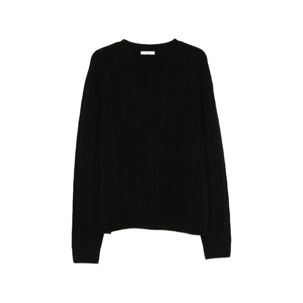 Cable Knit Sweater Black Cashmere