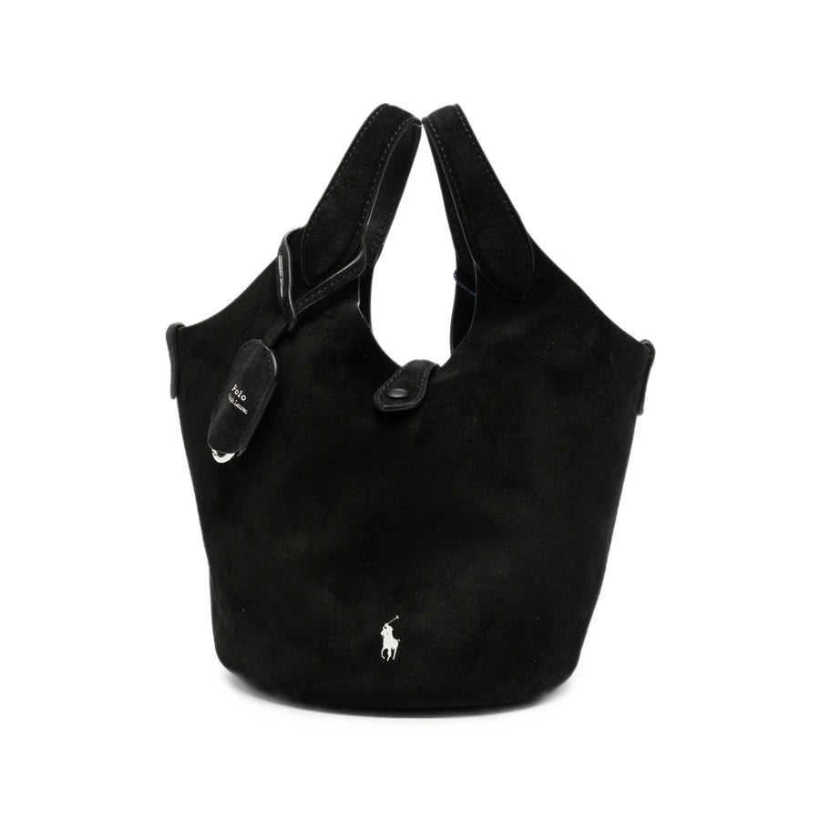 Suede Tote Bag Black Calf