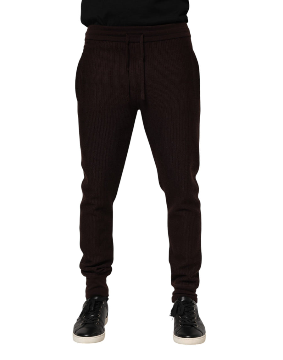 Dolce & Gabbana 70% Cashmere 30% Silk joggers in brown
