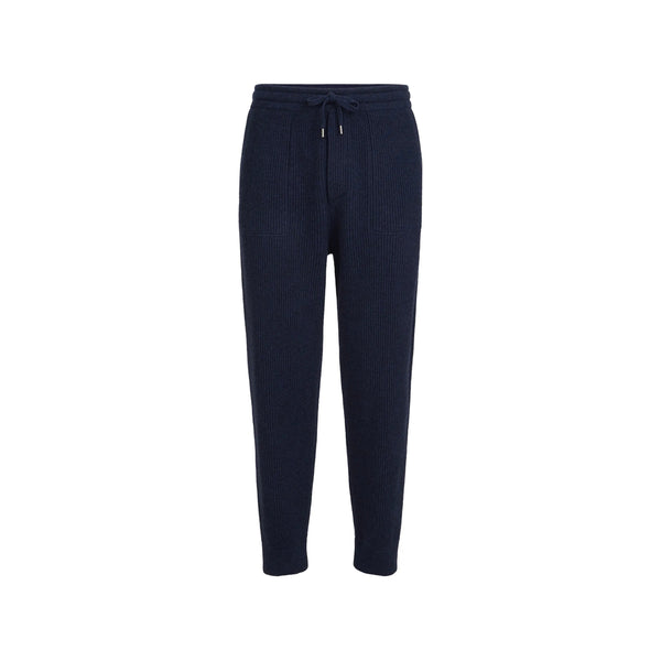 Cashmere Knit Joggers Blue Track Pants