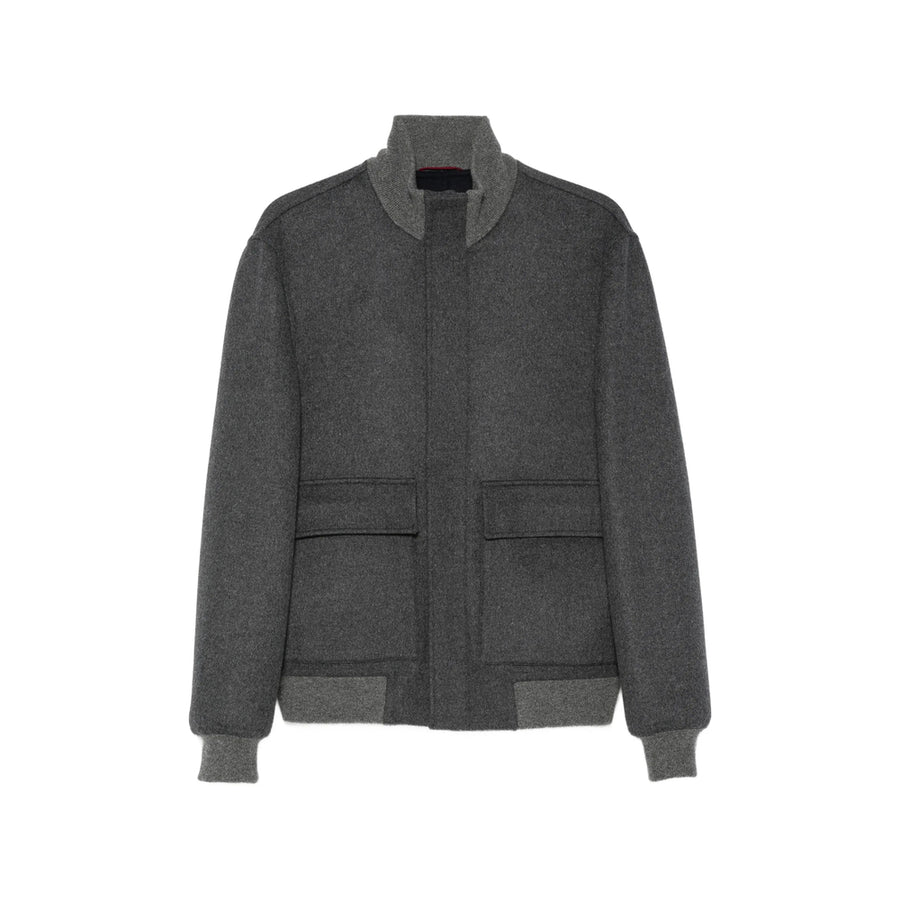 Bomber Jacket Wool And Cashmere Grey