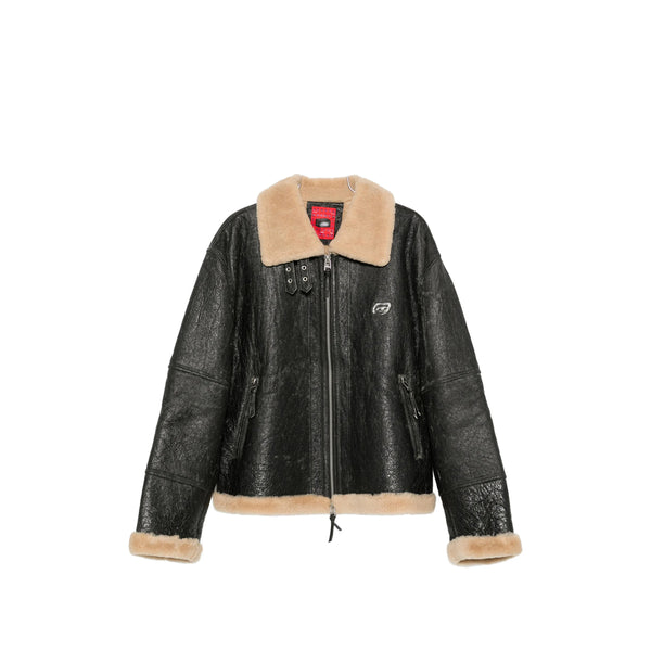 Leather Jacket Black Shearling /