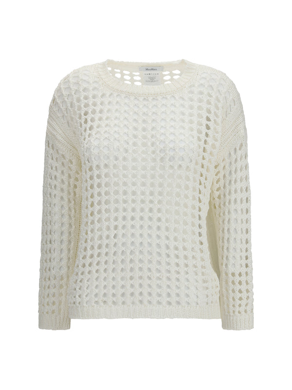 Max Mara Pure 57% Linen; 43% Cotton sweater in white