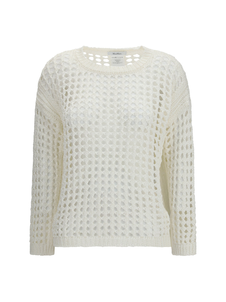 Max Mara Pure 57% Linen; 43% Cotton sweater in white