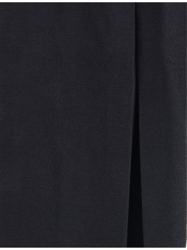 Skirt Long Tweed Black Fleece Wool