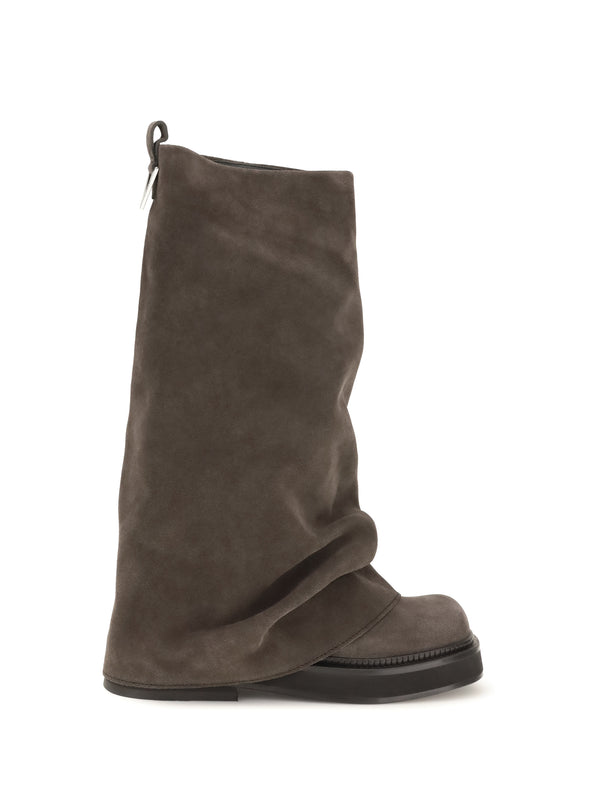 The Attico 100% calf leather Bos Taurus boots in gray