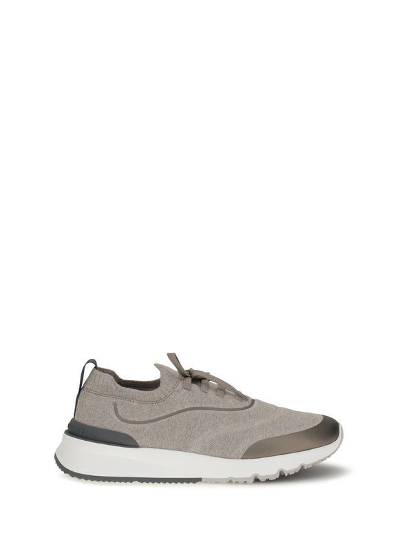 Brunello Cucinelli Upper: 100% Cotton; Sole: 100% Rubber sneaker in brown