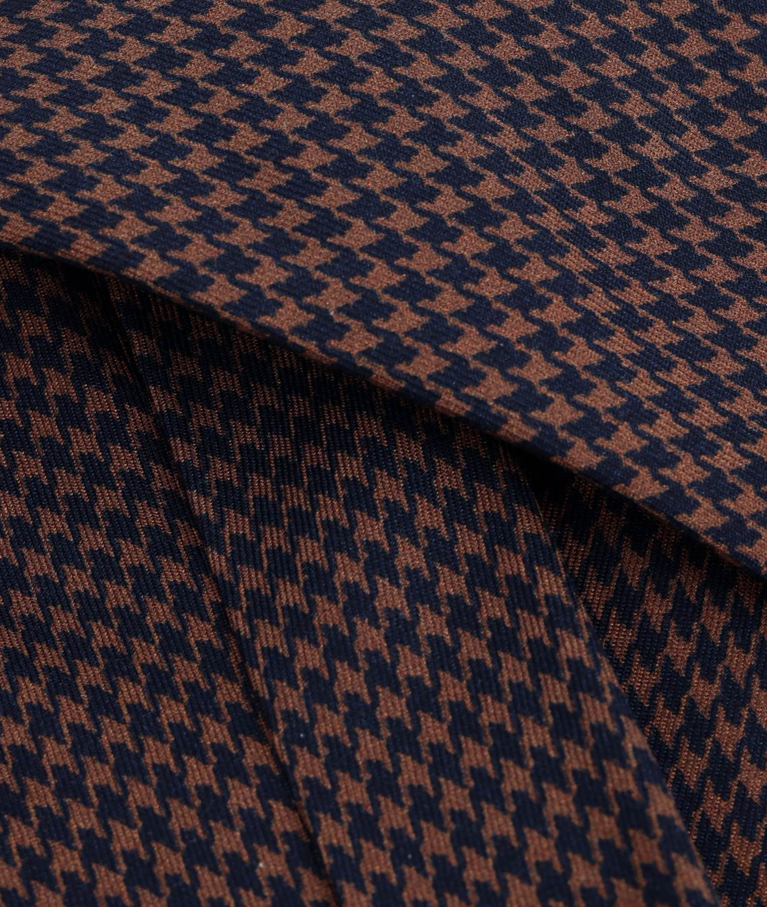 Tie Pied De Poule Brown Regimental