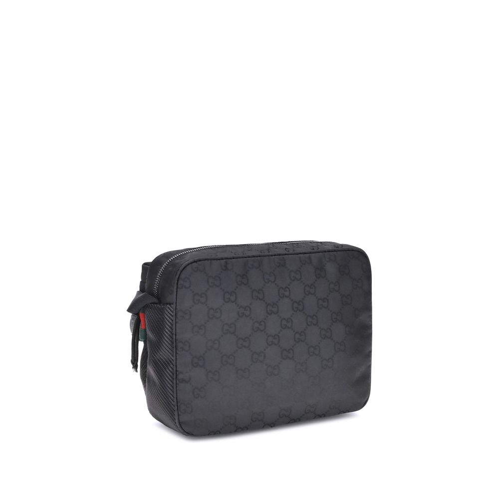 Black Polyester Shoulder Bag