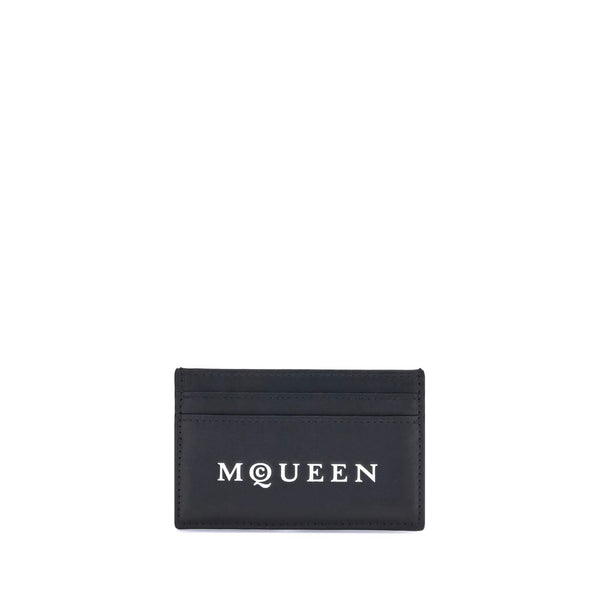 Alexander McQueen 100% Calf Leather Bos Taurus card case in black