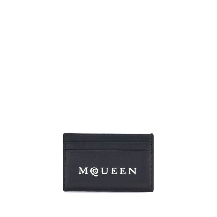 Alexander McQueen 100% Calf Leather Bos Taurus card case in black