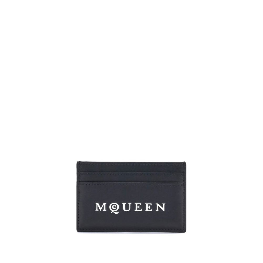Alexander McQueen 100% Calf Leather Bos Taurus card case in black